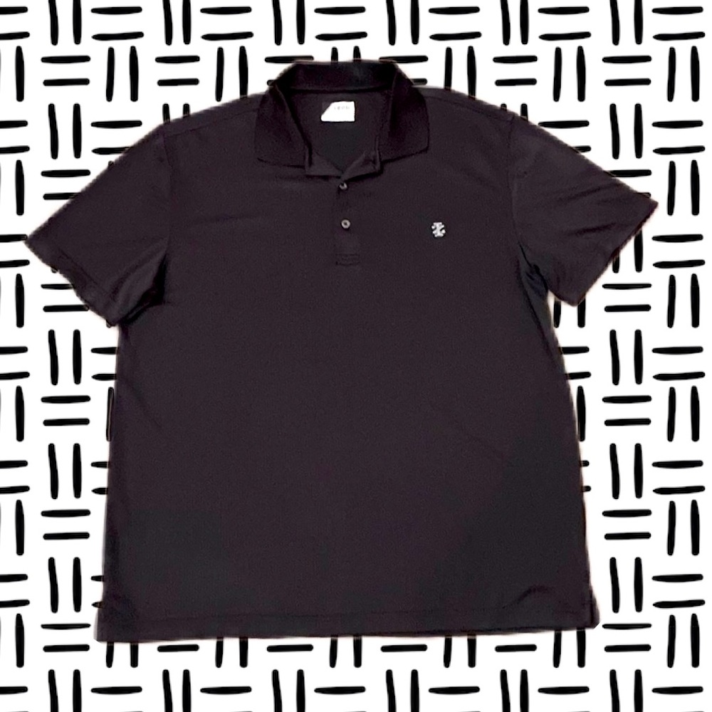 IZOD Golf Men's Short Sleeve Solid Black Polo Large